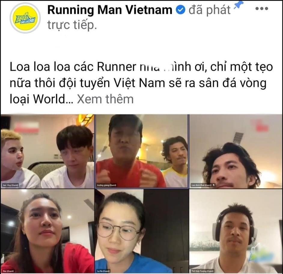 Dàn cast Running Man Vietnam trò chuyện với người hâm mộ trước giờ bóng lăn. Dàn cast Running Man Vietnam trò chuyện với người hâm mộ trước giờ bóng lăn.