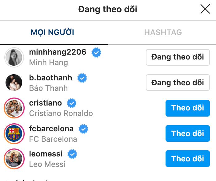 Ngoài ca sĩ sinh năm 1987, diễn viên Về Nhà Đi Con chỉ theo dõi thêm Bảo Thanh nhưng cô đã có gia đình từ lâu.