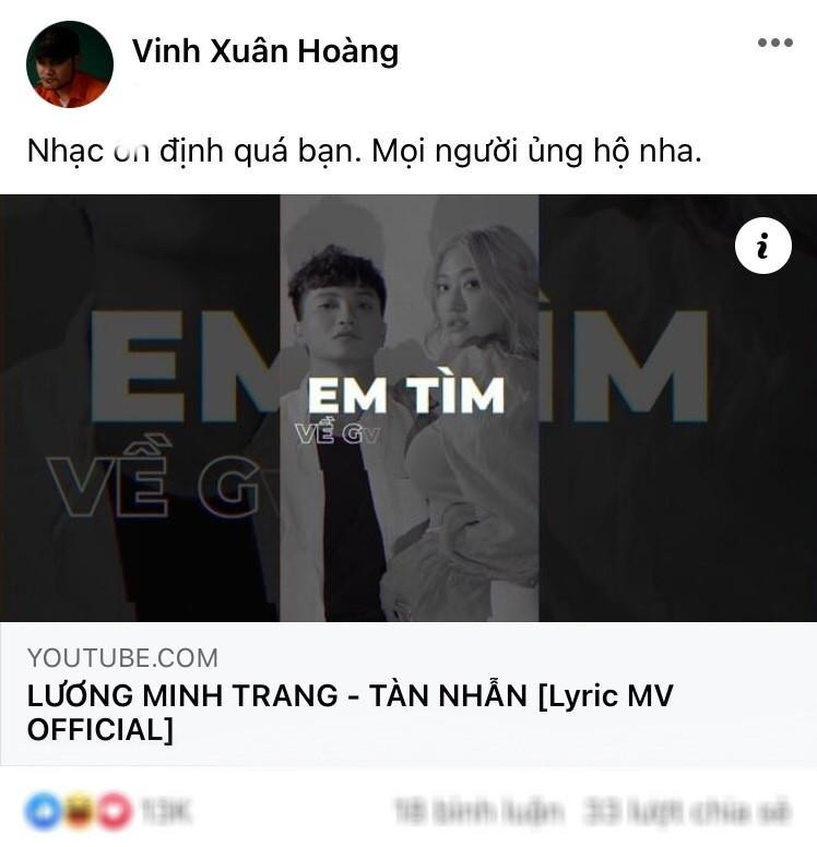 Vinh Râu ủng hộ sản phẩm âm nhạc của vợ cũ. Vinh Râu ủng hộ sản phẩm âm nhạc của vợ cũ.