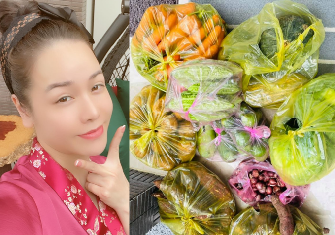 Nhật Kim Anh khoe nhận được 2 thùng rau, thịt cá do một người bạn ở Đà Lạt gửi xuống. Nhật Kim Anh khoe nhận được 2 thùng rau, thịt cá do một người bạn ở Đà Lạt gửi xuống.