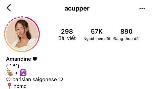 Instagram đạt hơn 57.000 người theo dõi của Amandine.