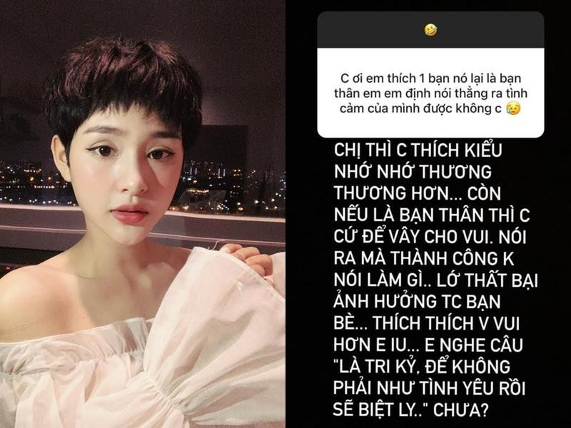 Hiền Hồ chia sẻ quan điểm trong việc yêu bạn thân. Hiền Hồ chia sẻ quan điểm trong việc yêu bạn thân.