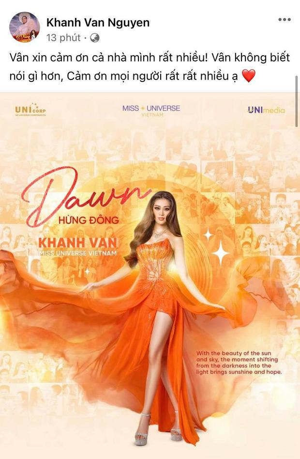 Khánh Vân gửi lời cảm ơn đến tất cả mọi người vì đã ủng hộ mình.