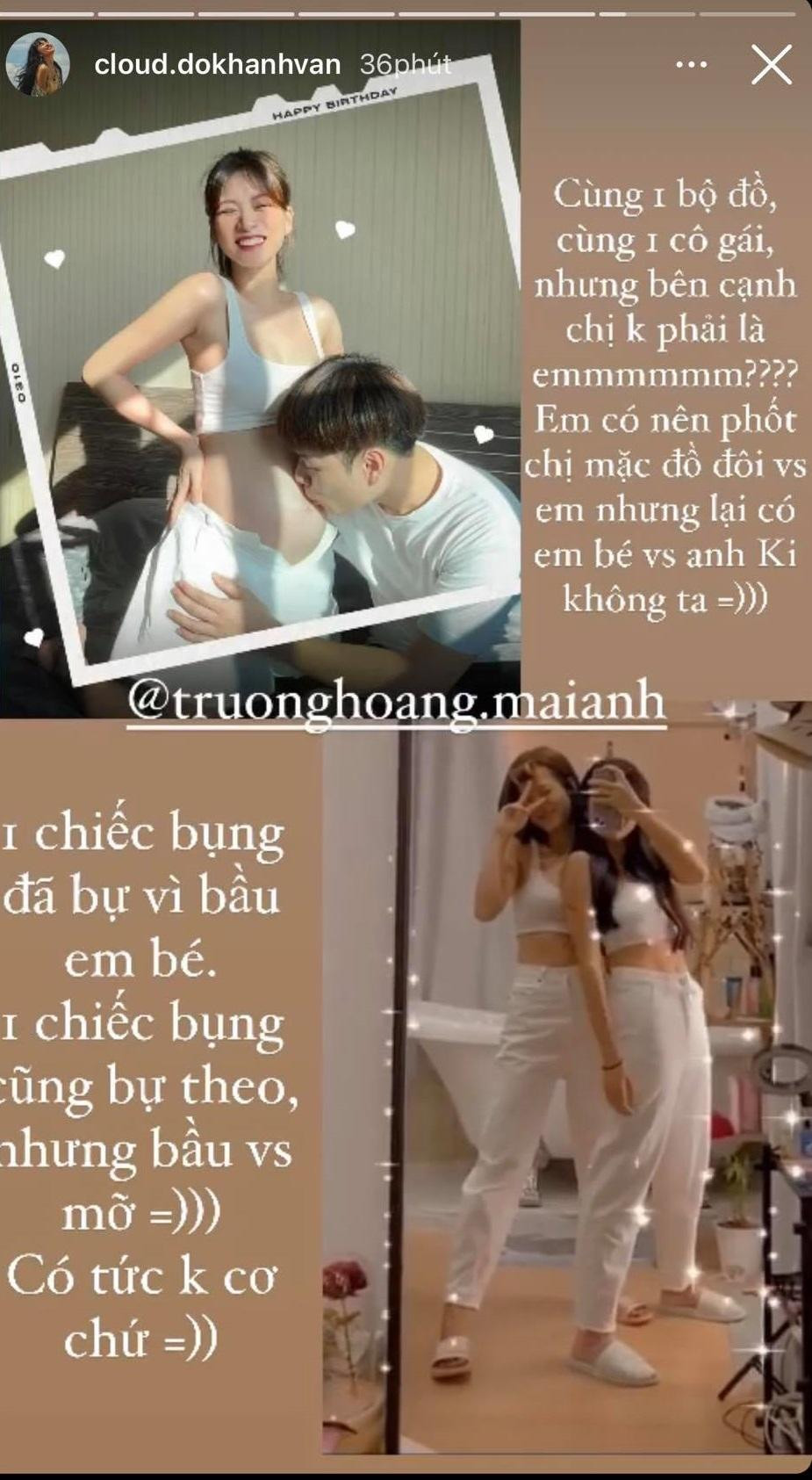 Khánh Vân chúc mừng người chị thân thiết có thêm thành viên mới.