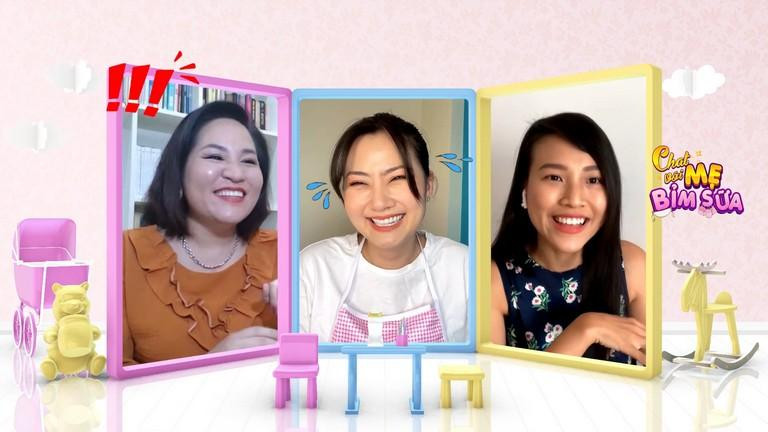 Á hậu Hoàng Oanh trò chuyện vui vẻ, cởi mở trong chương trình.