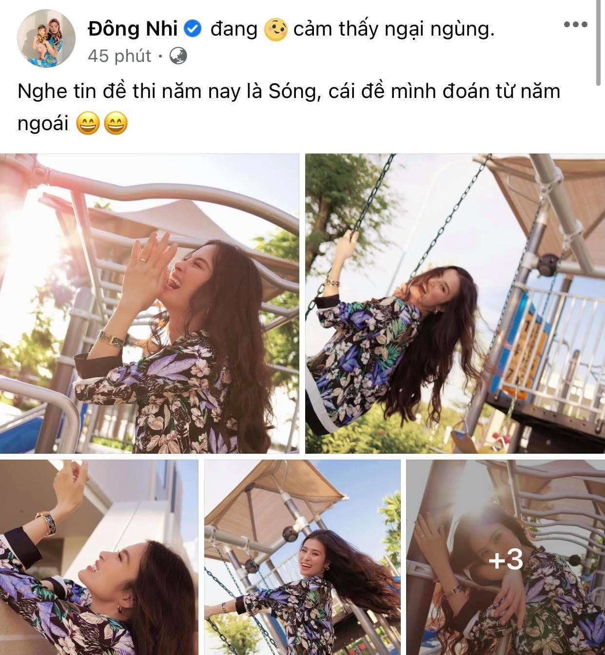 Đông Nhi khoe ảnh mới cười xí xóa sau khi đoán... lệch đề thi Văn.