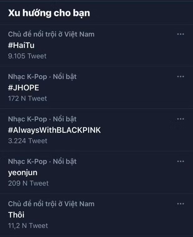 Các bài chúc mừng liên tục "tag" Hải Tú khiến tên cô lên #1 xu hướng Twitter Việt Nam.