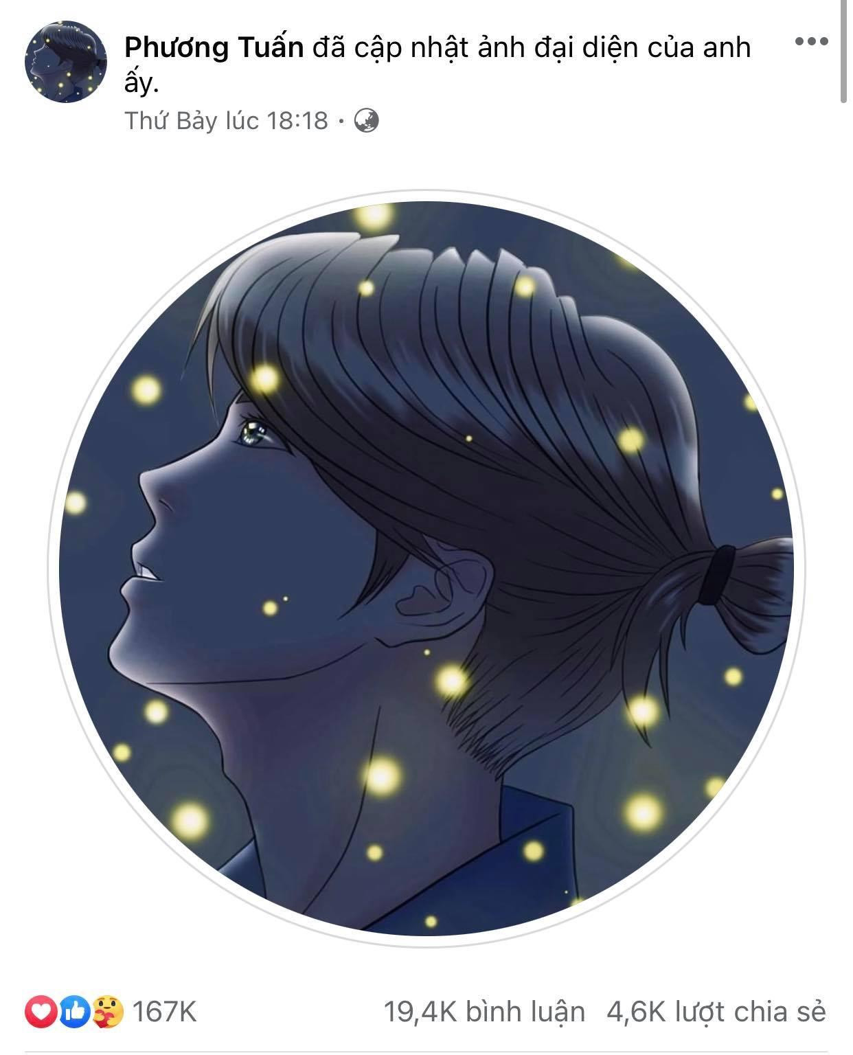 Avatar mới của nam ca sĩ là góc nghiêng của của một chàng trai, xung quanh anh là đom đóm. (Đom đóm là tên FC của JacK). Avatar mới của nam ca sĩ là góc nghiêng của của một chàng trai, xung quanh anh là đom đóm. (Đom đóm là tên FC của JacK).