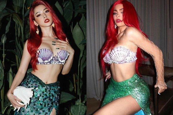 Bộ cánh cosplay Nàng Tiên Cá của Chi Pu dịp Halloween giống với Kylie Jenner. Bộ cánh cosplay Nàng Tiên Cá của Chi Pu dịp Halloween giống với Kylie Jenner.