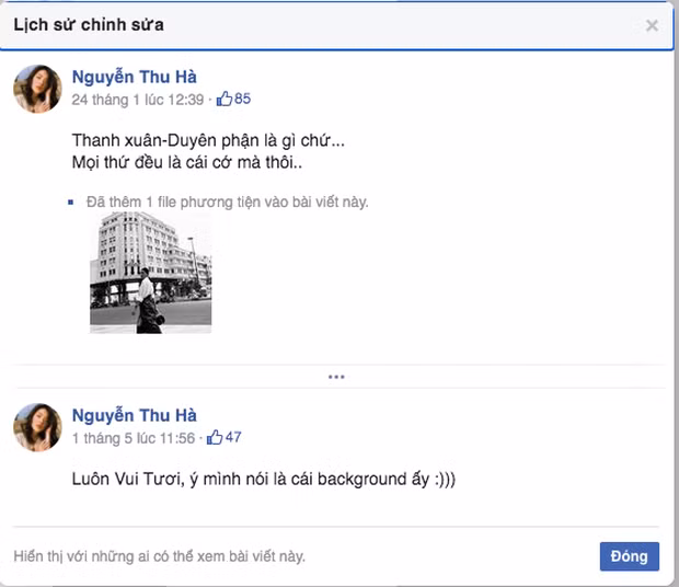 Cô nàng sửa lại caption cách đây 2 ngày.