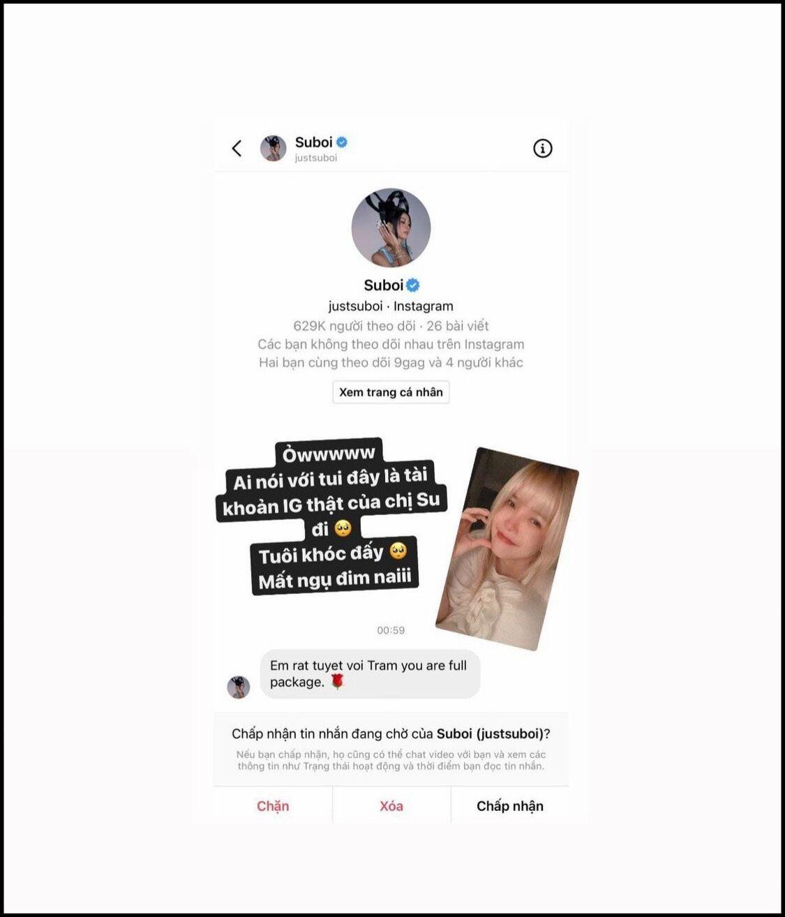 Giọng ca Cơn Mơ Ngọt Ngào phấn khích khi nhận tin nhắn từ nữ rapper đình đám V-Biz.