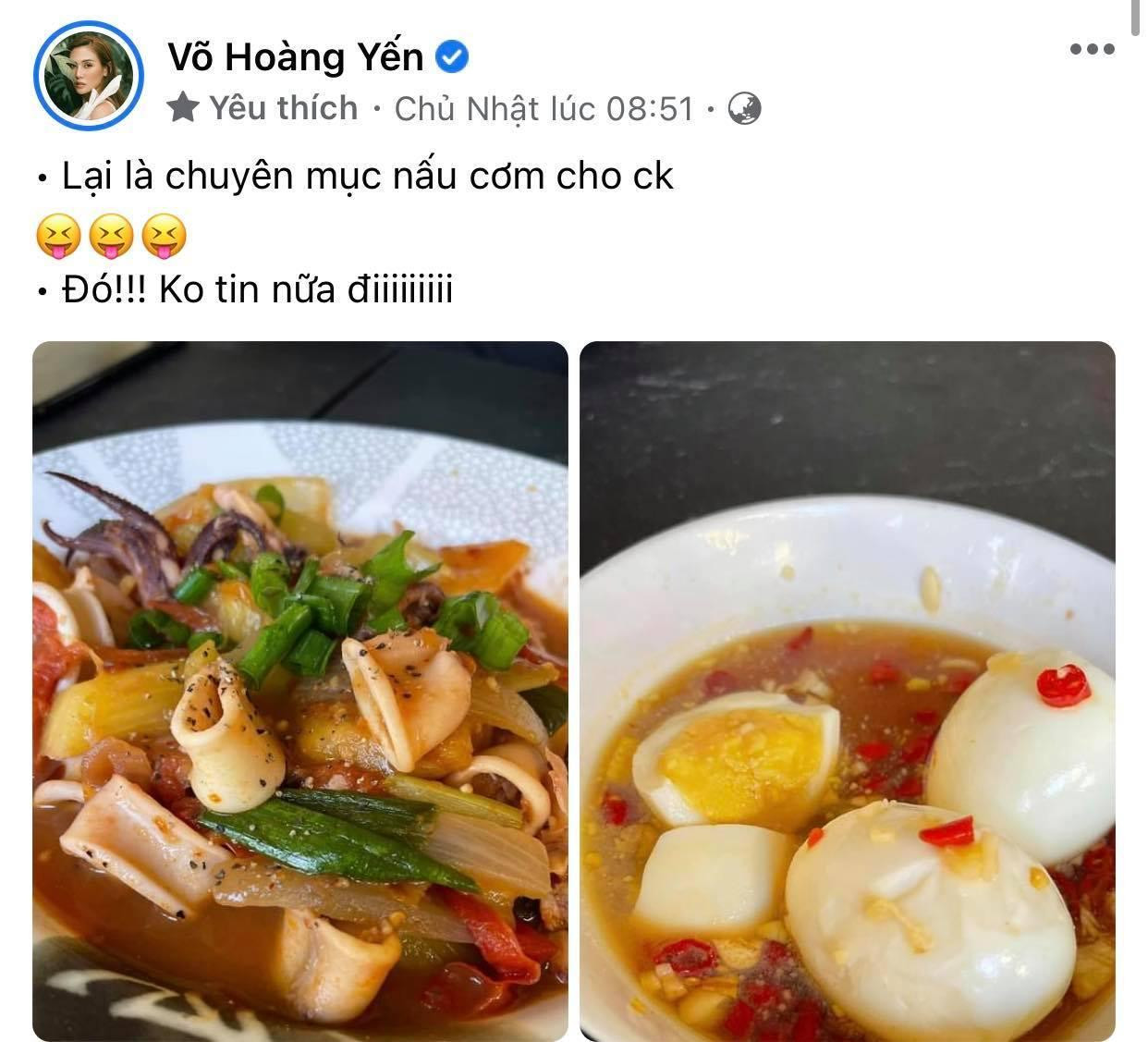Từ khi sang Mỹ, cô thường xuyên vào bếp trổ tài nấu ăn cho chồng sắp cưới. Từ khi sang Mỹ, cô thường xuyên vào bếp trổ tài nấu ăn cho chồng sắp cưới.
