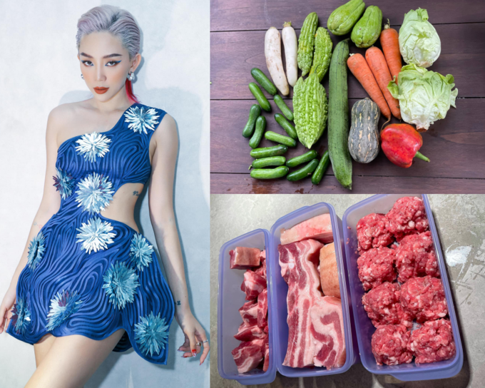 Tóc Tiên khoe được Lưu Thiên Hương gửi rau củ, thịt cô cũng chuẩn bị đã đủ để hai vợ chồng ăn trong những ngày sắp tới. Tóc Tiên khoe được Lưu Thiên Hương gửi rau củ, thịt cô cũng chuẩn bị đã đủ để hai vợ chồng ăn trong những ngày sắp tới.