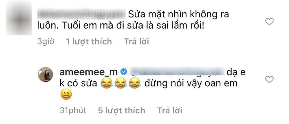 AMEE phủ nhận tin đồn "dao kéo" để có được nhan sắc như hiện tại. AMEE phủ nhận tin đồn "dao kéo" để có được nhan sắc như hiện tại.