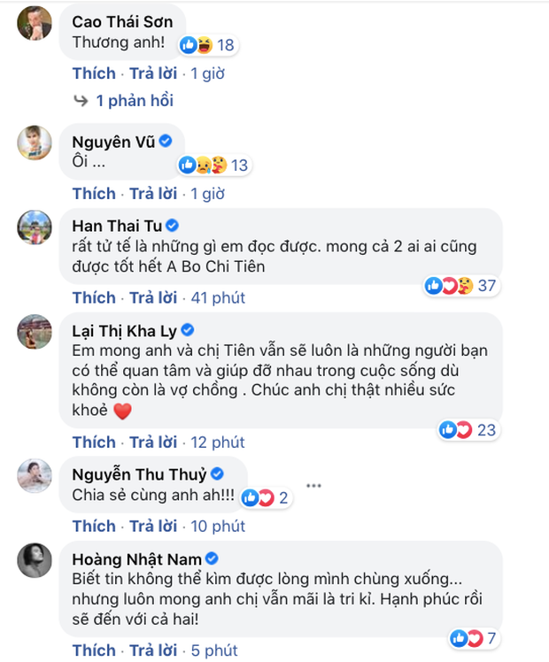 Phản ứng của sao Việt trước tin ly hôn của đàn anh thân thiết. Phản ứng của sao Việt trước tin ly hôn của đàn anh thân thiết.