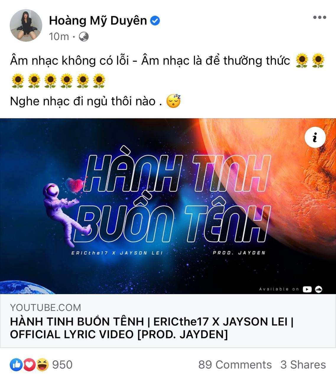 Bài đăng sau đó của nữ ca sĩ. Bài đăng sau đó của nữ ca sĩ.