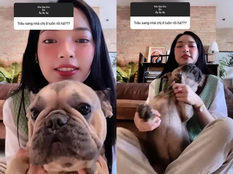 Người đẹp chăm sóc cún cưng cho bạn trai tin đồn. Người đẹp chăm sóc cún cưng cho bạn trai tin đồn.