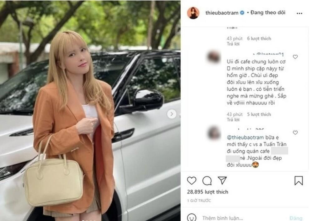 Bình luận của một netizen làm rộ tin đồn Thiều Bảo Trâm đang hẹn hò với Tuấn Trần. Bình luận của một netizen làm rộ tin đồn Thiều Bảo Trâm đang hẹn hò với Tuấn Trần.