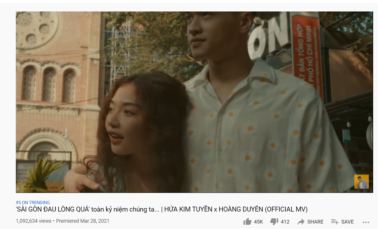 Ca khúc đang ở Top 5 Trending trên YouTube sau 2 ngày công chiếu. Ca khúc đang ở Top 5 Trending trên YouTube sau 2 ngày công chiếu.