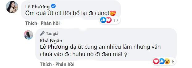 Khả Ngân cho biết vẫn đang cố gắng bồi bổ để có được cân nặng ổn định hơn.