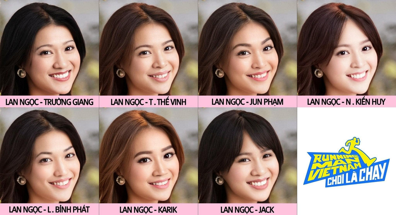 Ninh Dương Lan Ngọc với 7 phiên bản kết hợp khác nhau. Ninh Dương Lan Ngọc với 7 phiên bản kết hợp khác nhau.