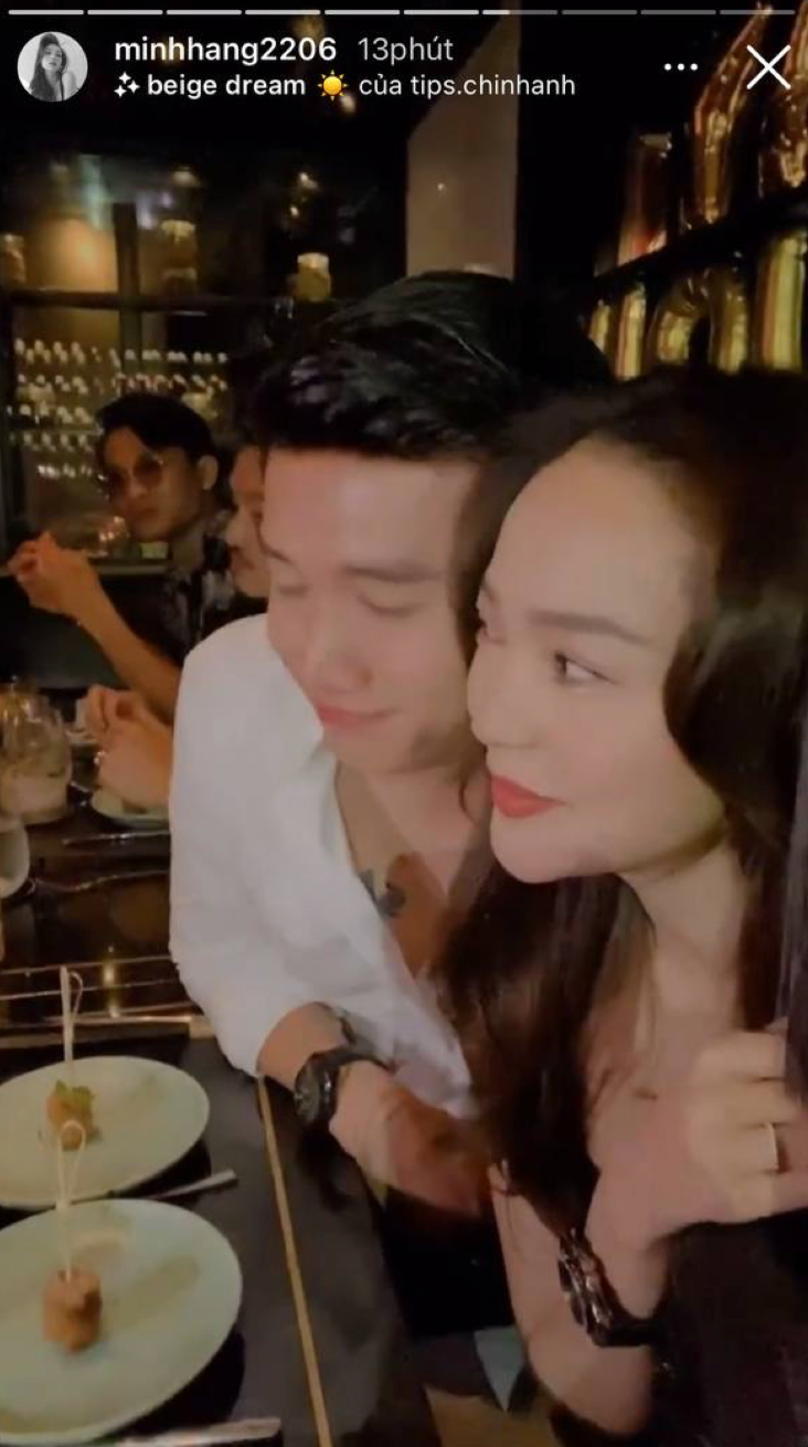 Minh Hằng không ngại chia sẻ khoảnh khắc thân mật của mình và Quốc Trường lên MXH.