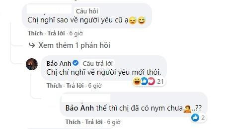 Ca sĩ cho biết nếu có thì chỉ nghĩ về người yêu mới. Ca sĩ cho biết nếu có thì chỉ nghĩ về người yêu mới.