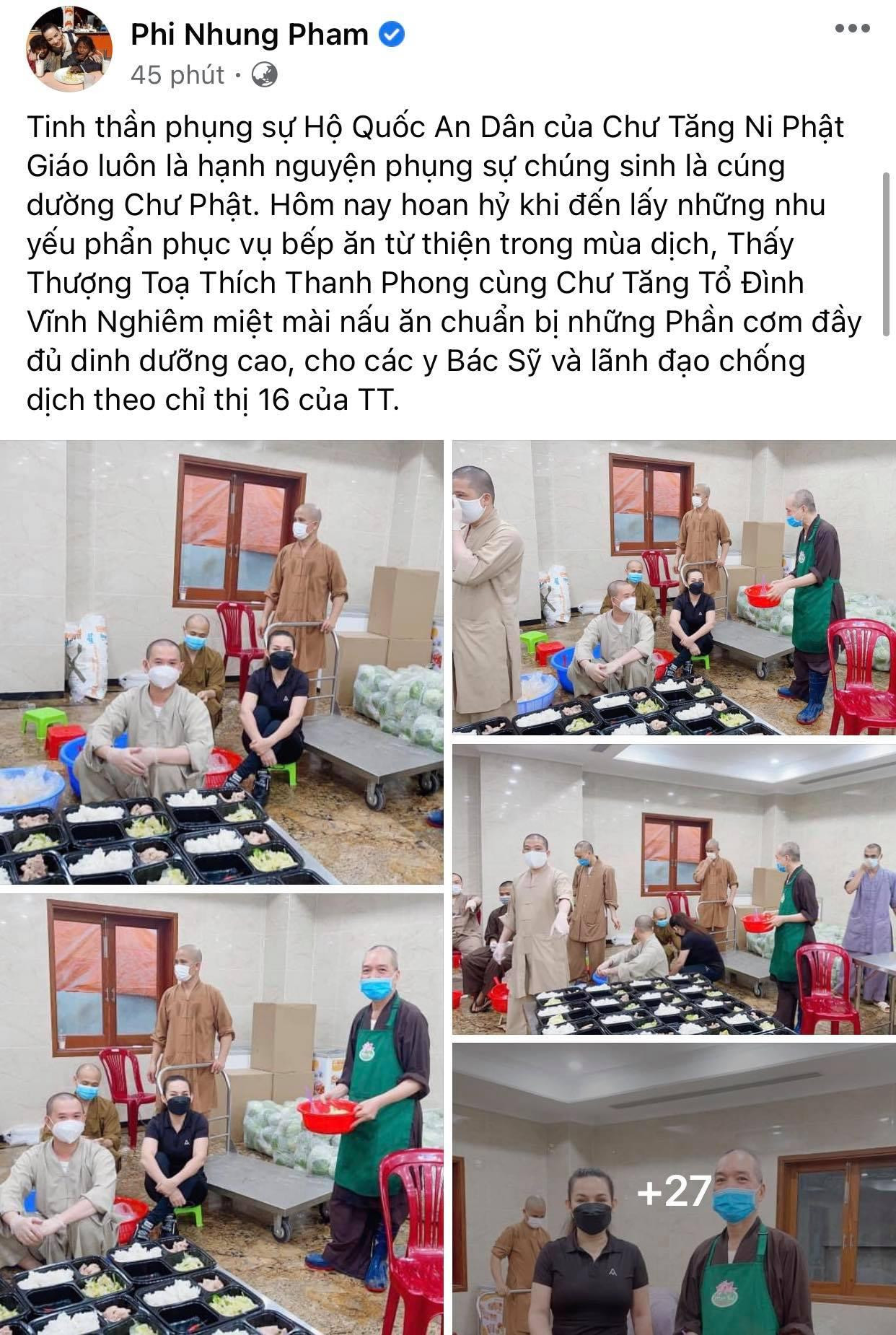 Phi Nhung nấu cơm gửi đến y bác sĩ đang chống dịch. Phi Nhung nấu cơm gửi đến y bác sĩ đang chống dịch.