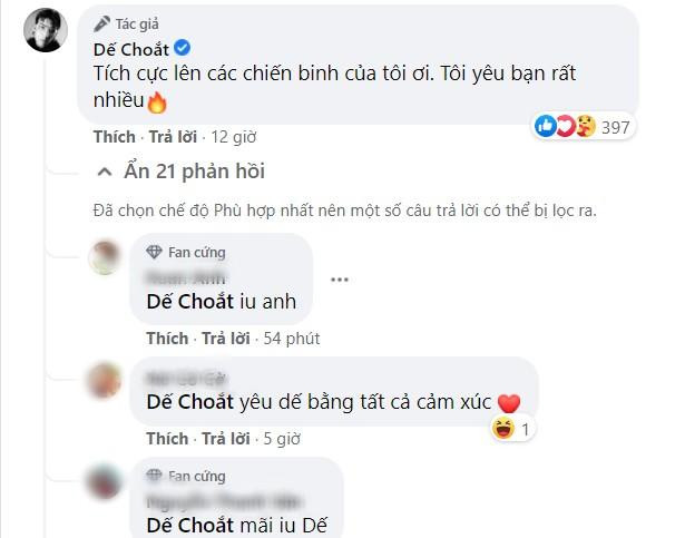 Người hâm mộ thể hiện sự yêu mến, tin tưởng nam rapper.