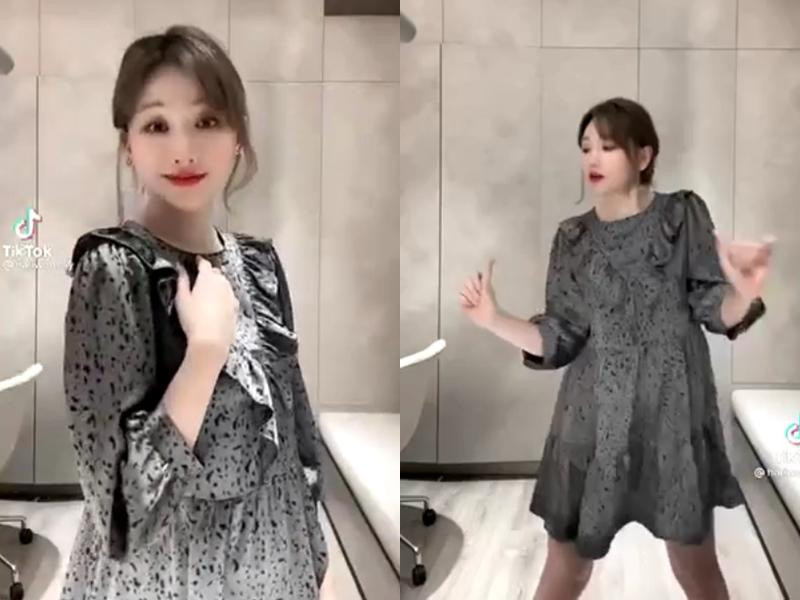 Hình ảnh diện đồ rộng thùng thình khiến nữ ca sĩ dính tin đồn mang thai.