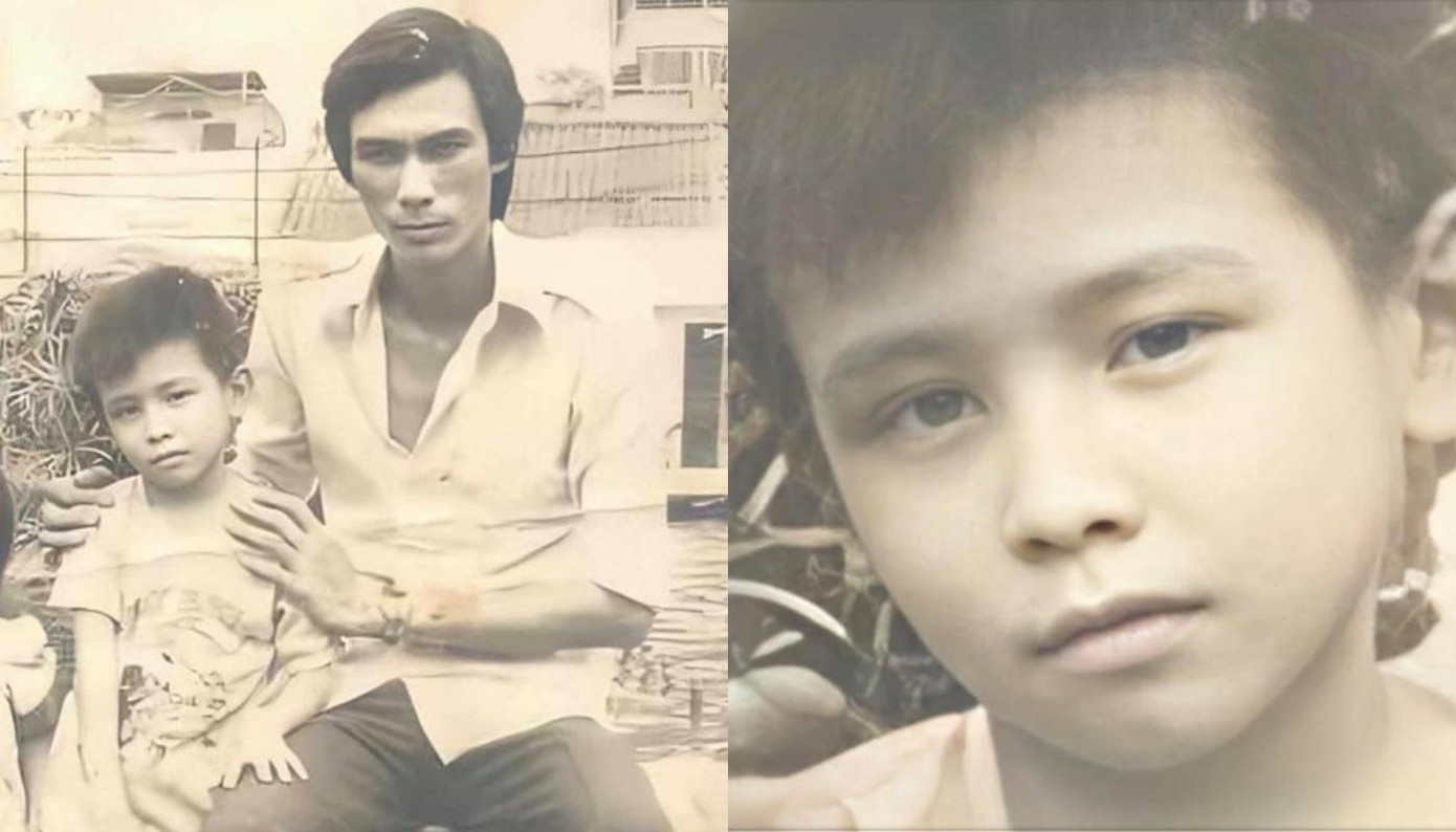 Đan Trường từ bé đã đẹp trai với đường nét gương mặt ưu tú được thừa hưởng từ cha anh.