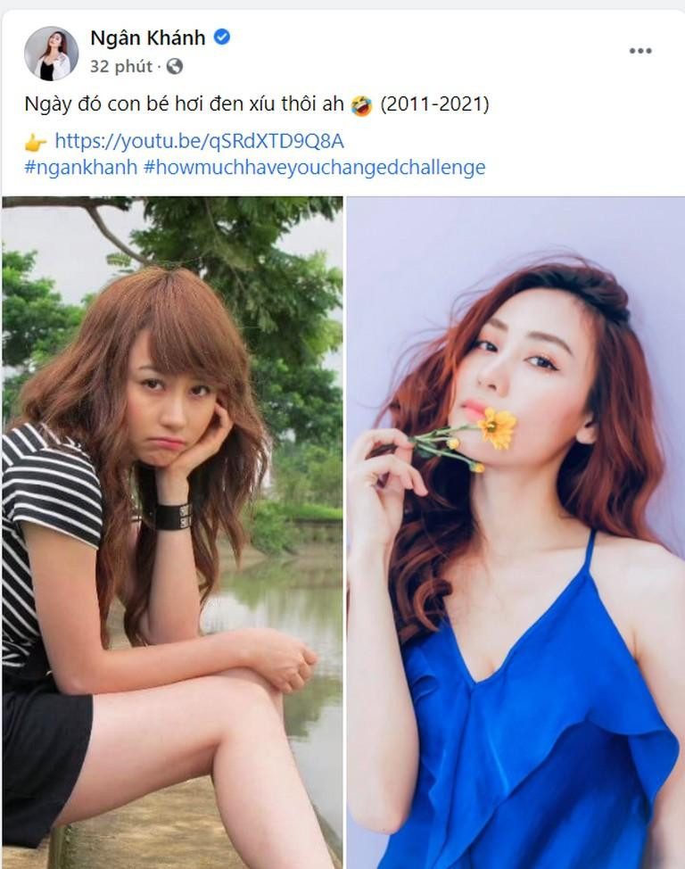 Diễn viên Ngân Khánh nhận mình 10 năm trước "hơi đen chút thôi". Diễn viên Ngân Khánh nhận mình 10 năm trước "hơi đen chút thôi".