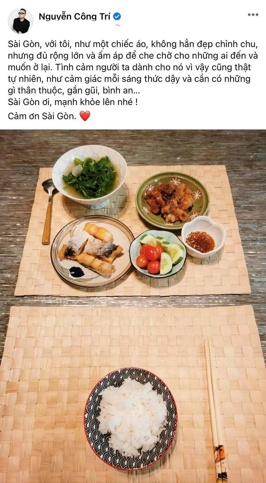 NTK Nguyễn Công Trí khoe bữa cơm giản dị mùa dịch, trải lòng về tình yêu với Sài Gòn. NTK Nguyễn Công Trí khoe bữa cơm giản dị mùa dịch, trải lòng về tình yêu với Sài Gòn.