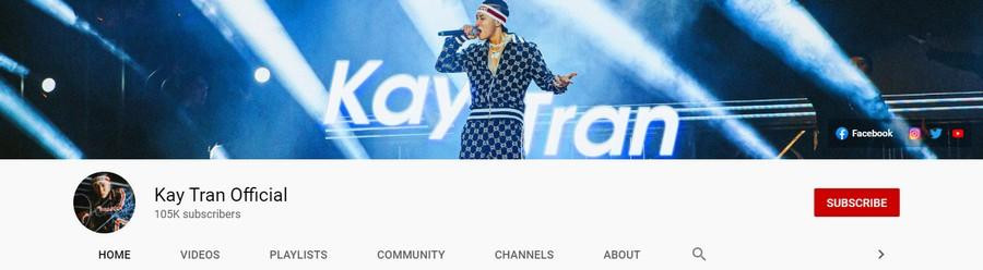 Kênh YouTube hơn 100.000 subcriber của nam ca sĩ. Kênh YouTube hơn 100.000 subcriber của nam ca sĩ.