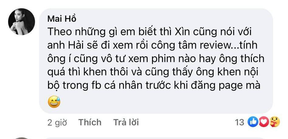 Mai Hồ bênh vực tình cũ.