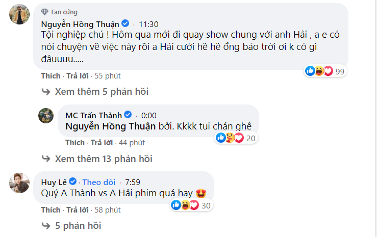 Sao Việt vào ủng hộ Trấn Thành và Lý Hải.