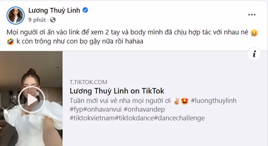 Hoa hậu Lương Thùy Linh chăm chỉ làm clip TikTok trong mùa dịch.