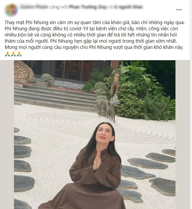 Quản lý Phi Nhung xác nhận nữ ca sĩ đang điều trị COVID-19 tại bệnh viện.