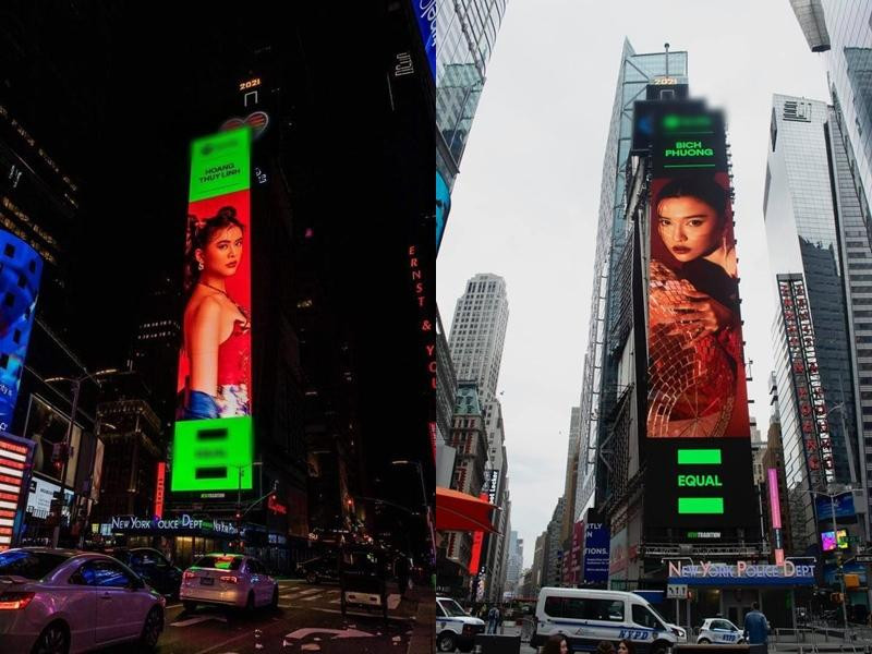 Banner quảng cáo của Bích Phương và Hoàng Thùy Linh. Banner quảng cáo của Bích Phương và Hoàng Thùy Linh.