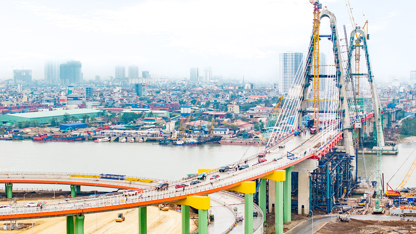 Cầu Hoàng Gia nối trung tâm TP Hải Phòng với đảo Vũ Yên (Thủy Nguyên).