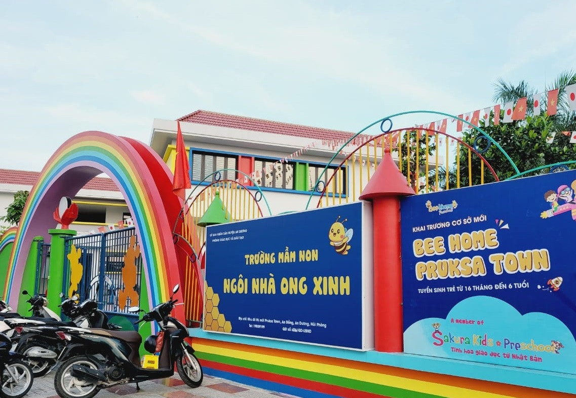 Trường mầm non Ngôi nhà Ong xinh, tại phường An Đồng, quận An Dương.