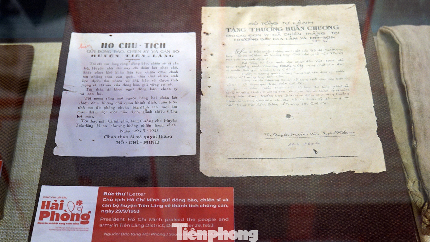 Thư của Chủ tịch Hồ Chí Minh gửi đồng bào, chiến sĩ và cán bộ huyện Tiên Lãng về thành tích chống càn, ngày 29/9/1953.