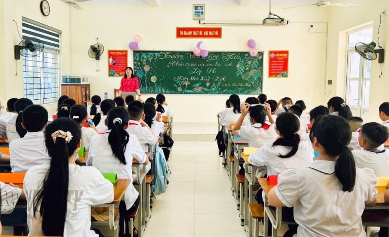 Giờ học chính khóa tại một trường THCS thuộc quận Hải An.