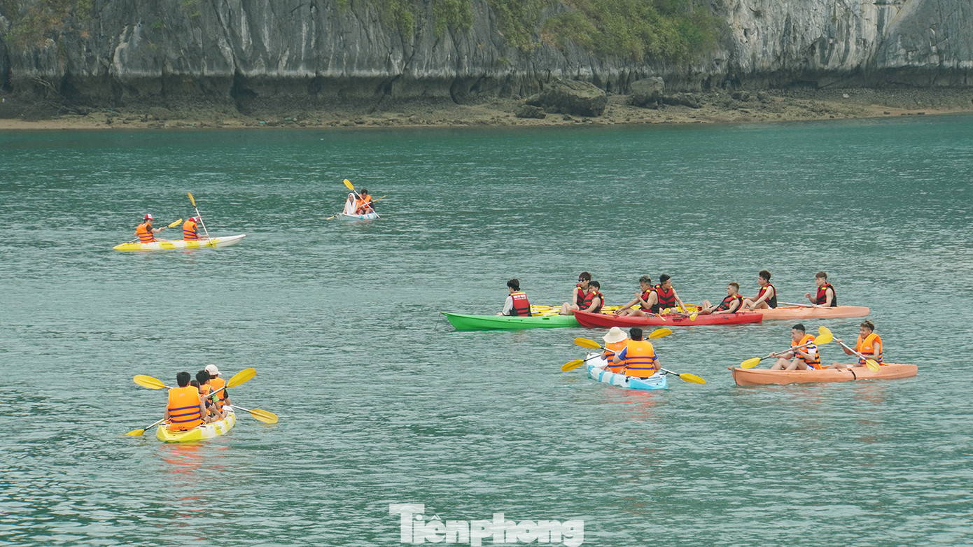 Ngoài ngắm di sản, khách du lịch sẽ được trải nghiệm một số hoạt động như: chèo thuyền, tắm biển, ăn hải sản trên vịnh...