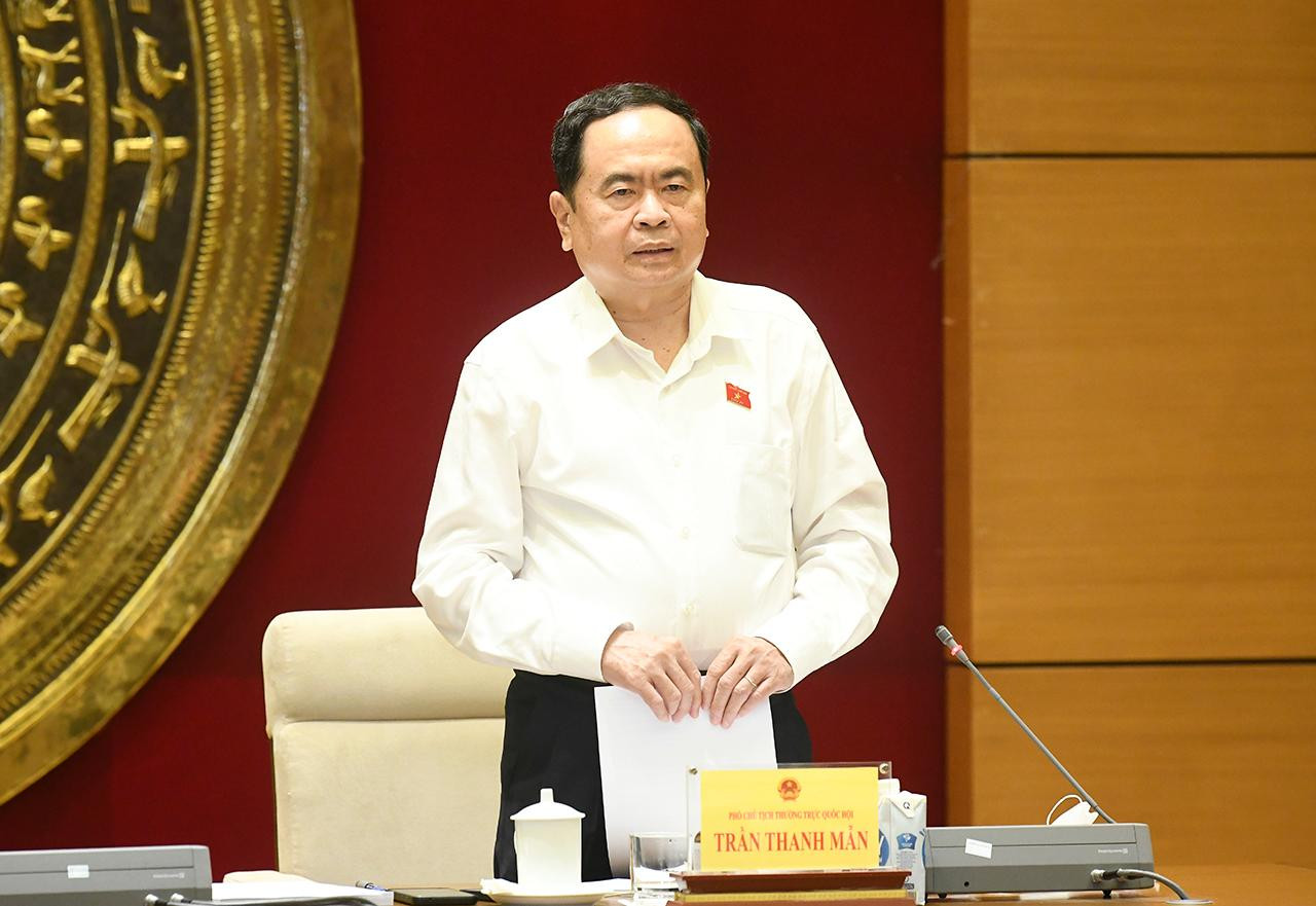 Phó Chủ tịch Thường trực Quốc hội Trần Thanh Mẫn phát biểu kết luận cuộc họp. Ảnh QH