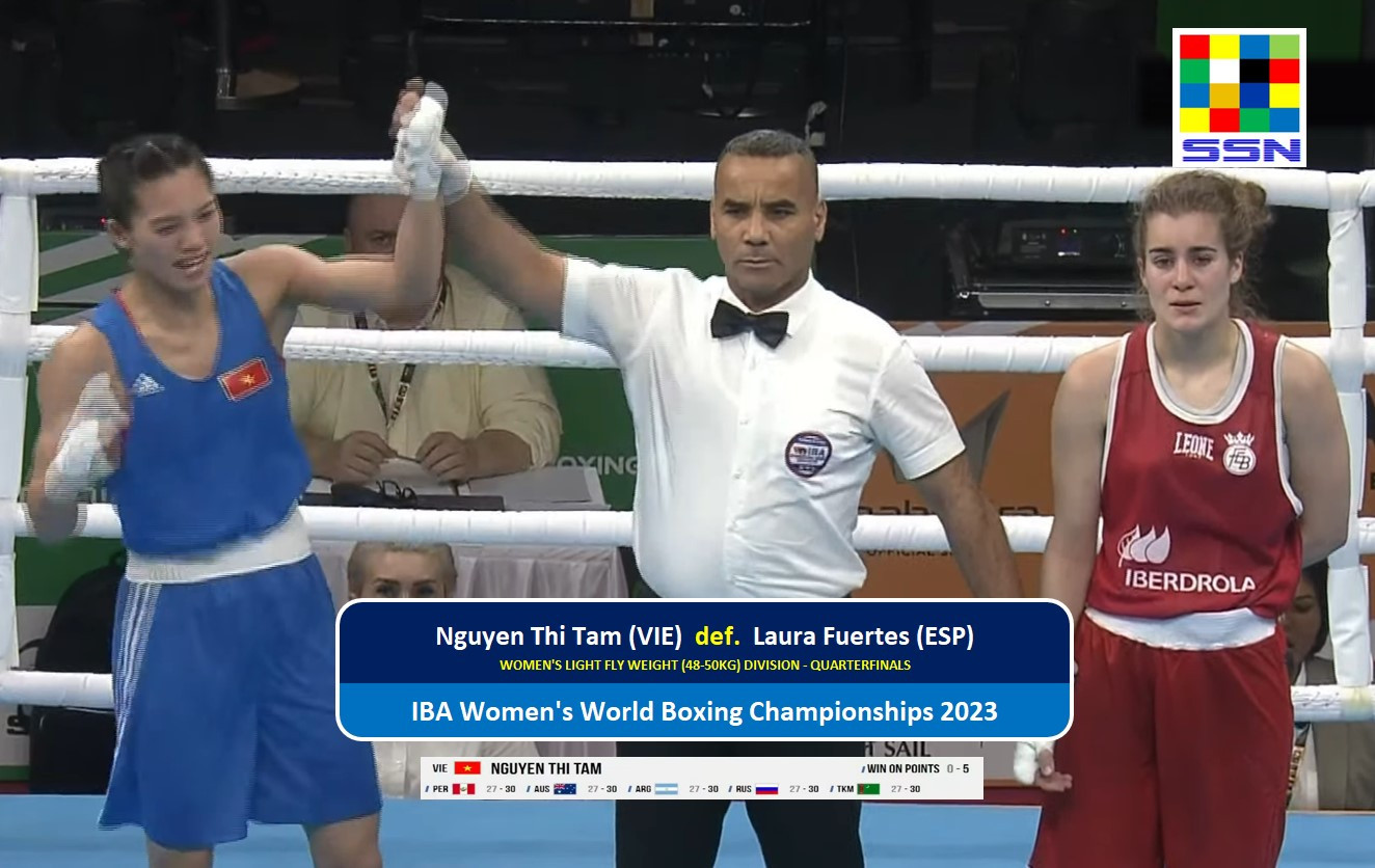 Khoảnh khắc chiến thắng của Nguyễn Thị Tâm ở trận tứ kết