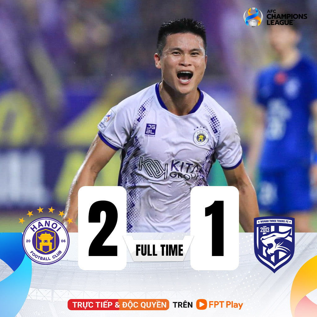 Tuấn Hải lập cú đúp, Hà Nội FC ngược dòng thắng Wuhan Three Towns đầy cảm xúc ảnh 9 Tuấn Hải lập cú đúp, Hà Nội FC ngược dòng thắng Wuhan Three Towns đầy cảm xúc ảnh 9