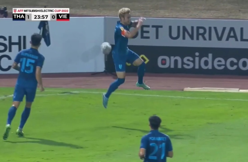 Pha ăn mừng theo kiểu Ronaldo đầy phấn khích của Theerathon Pha ăn mừng theo kiểu Ronaldo đầy phấn khích của Theerathon