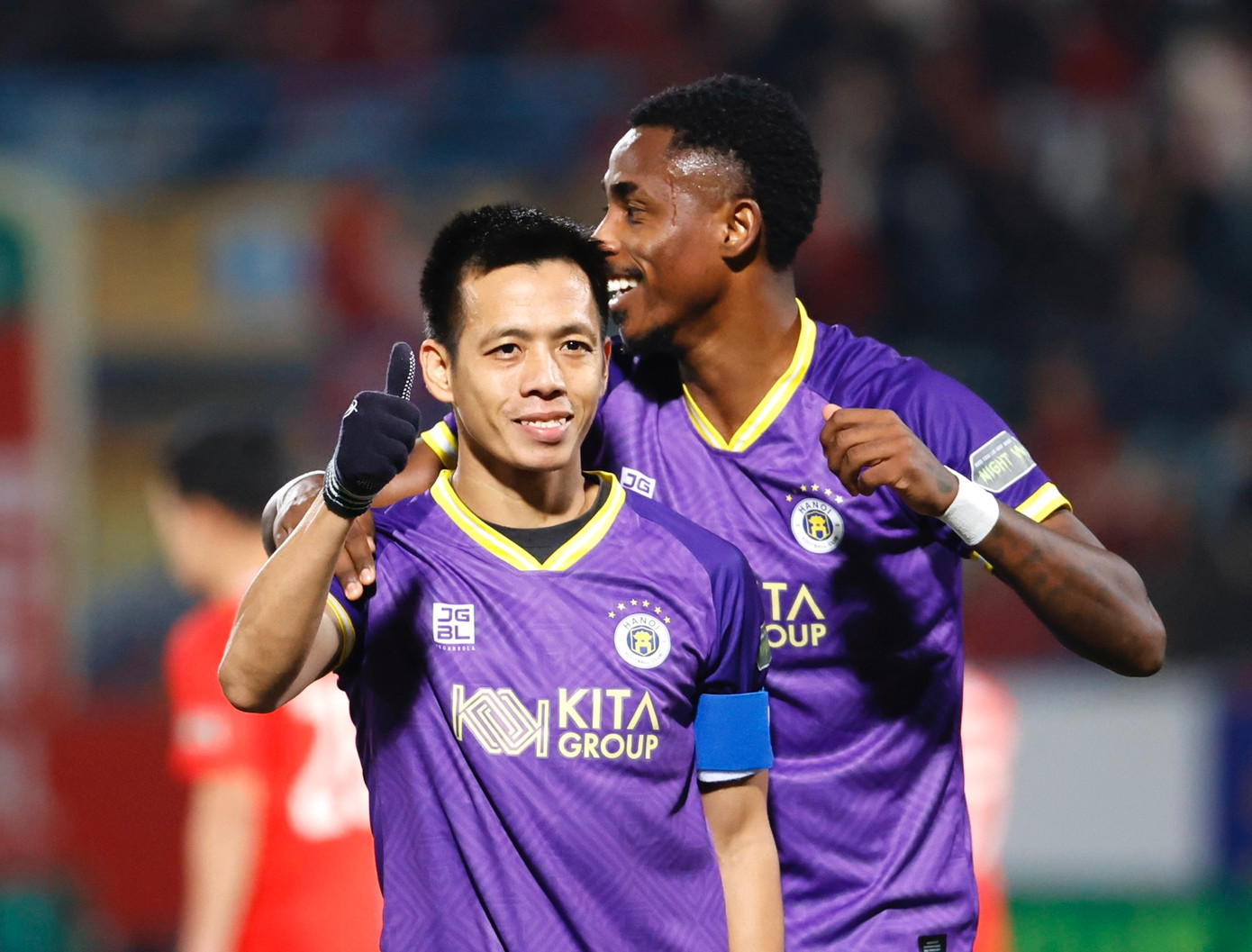 Văn Quyết ăn mừng bàn thắng. Ảnh: Như Ý Văn Quyết ăn mừng bàn thắng. Ảnh: Như Ý