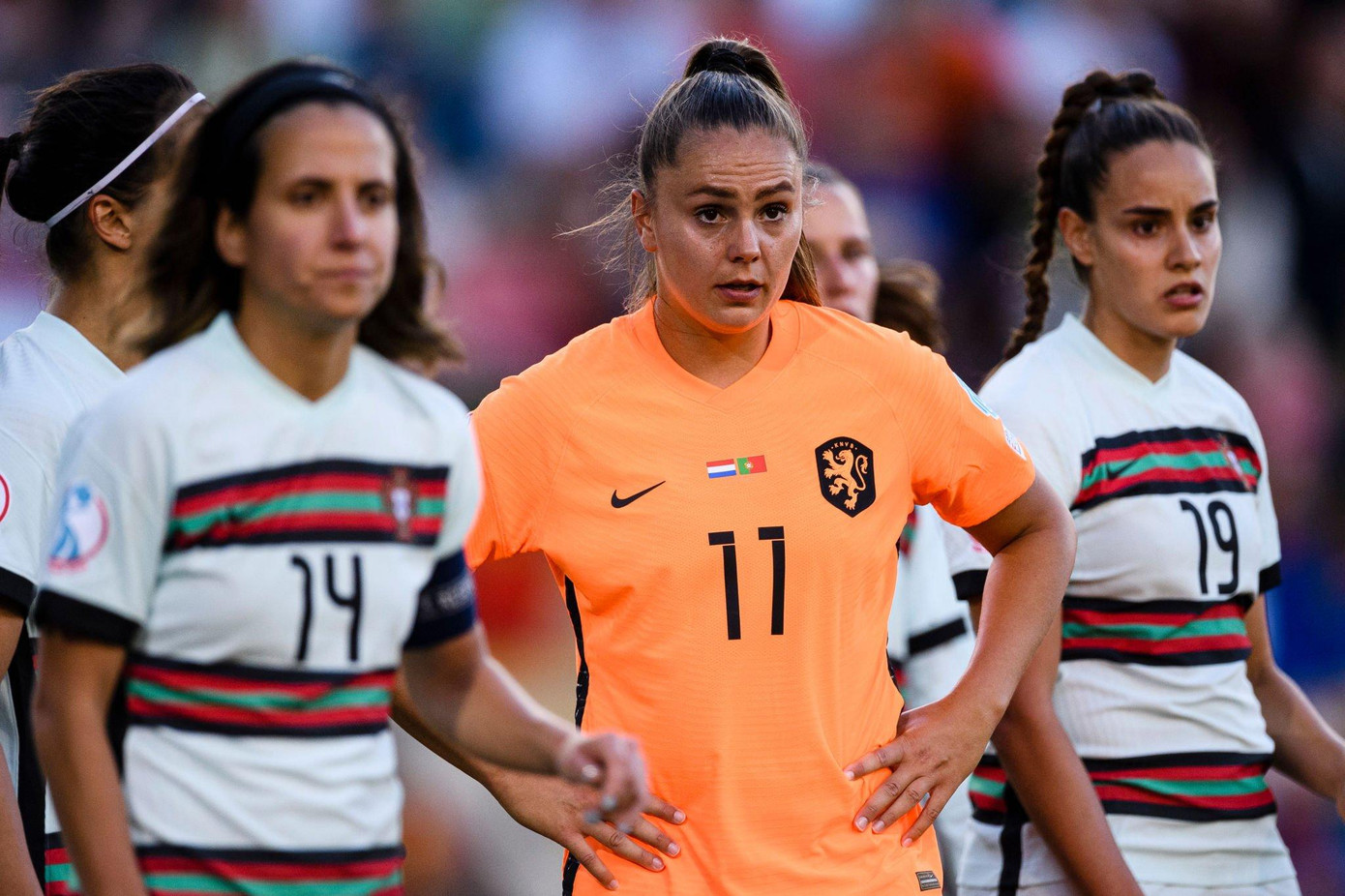 Tuyển nữ Bồ Đào Nha không còn là đối thủ dễ bắt nạt với Hà Lan. Ảnh: Getty